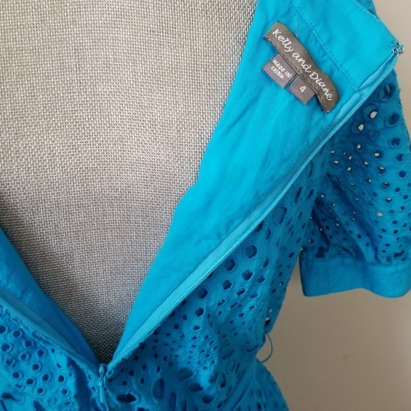 Kelly and Diane blue eyelet dress Size 4 - Picture 3 of 4